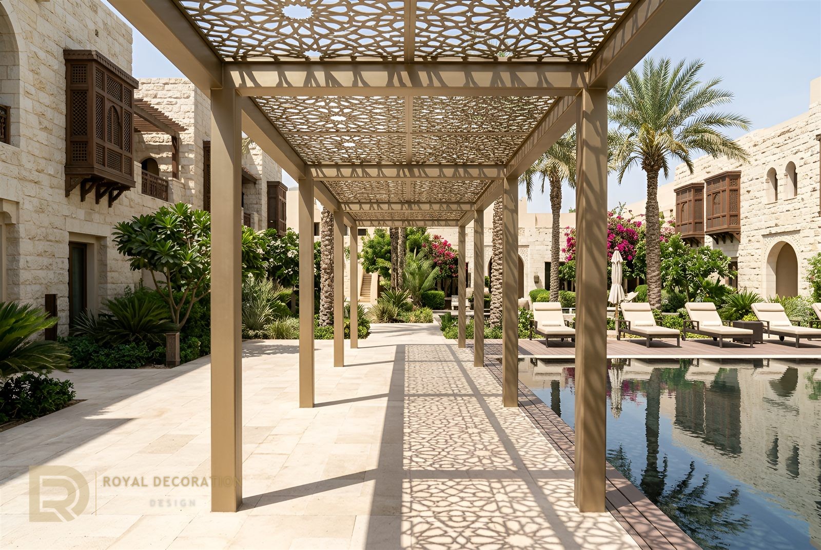 Five-Star Hotel &mdash; Champagne Gold &mdash; Pergola garden pool