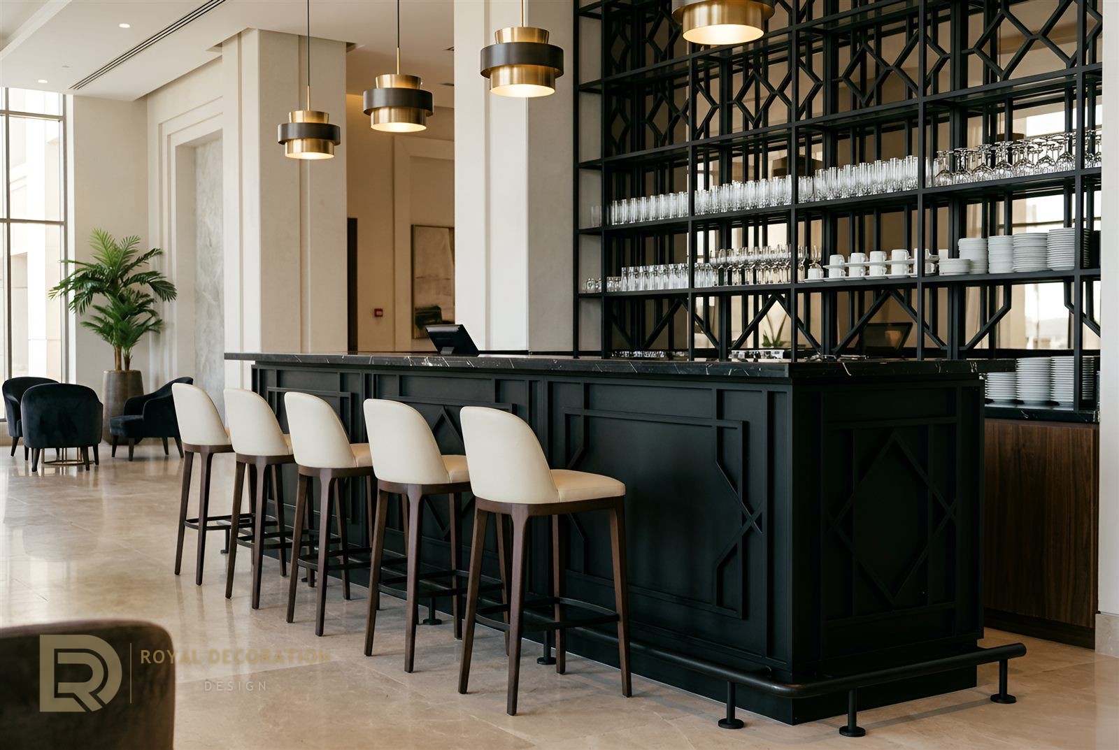 Five-Star Hotel — Matte Black PVD — Café counter