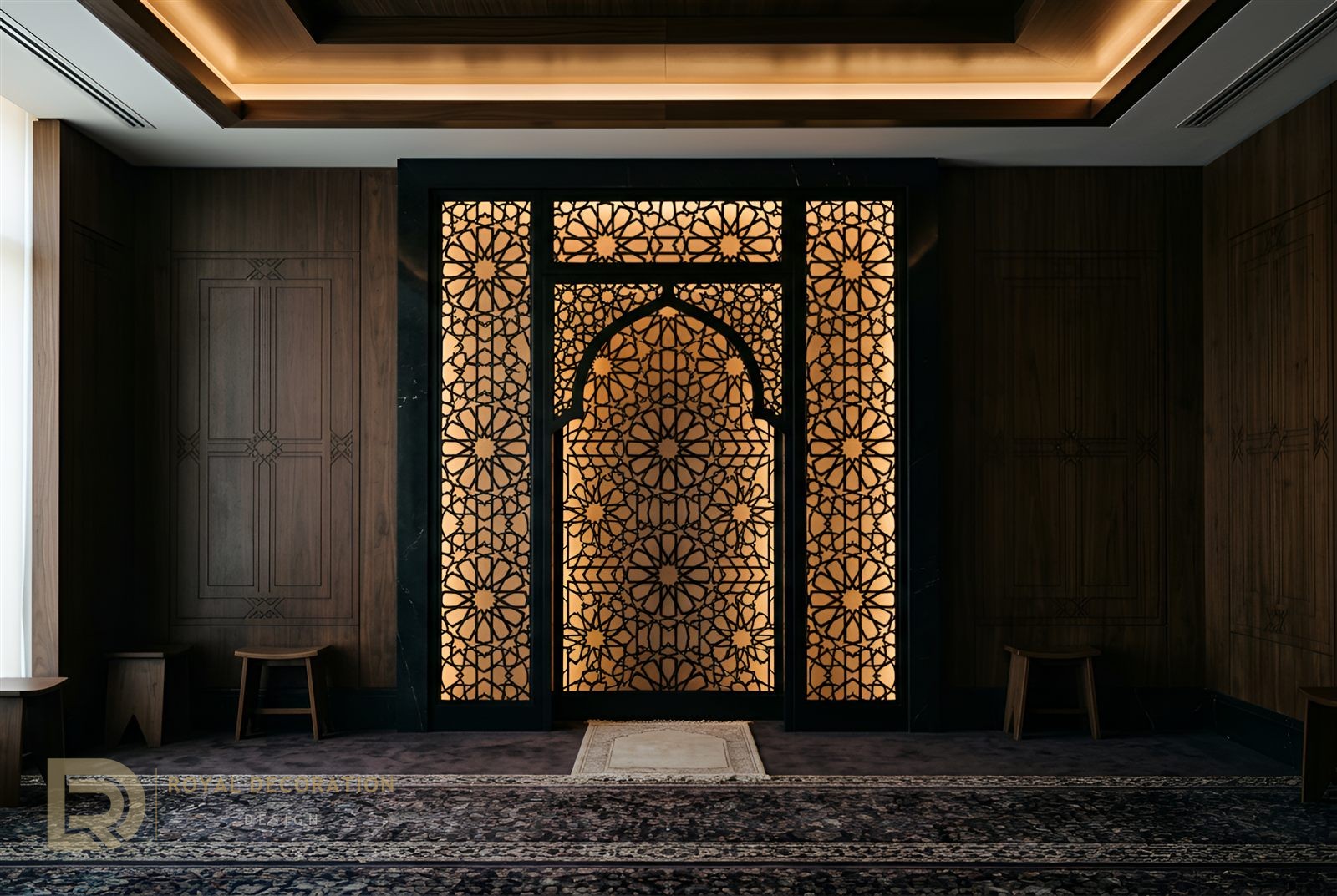 Five-Star Hotel — Matte Black PVD — Musalla mihrab