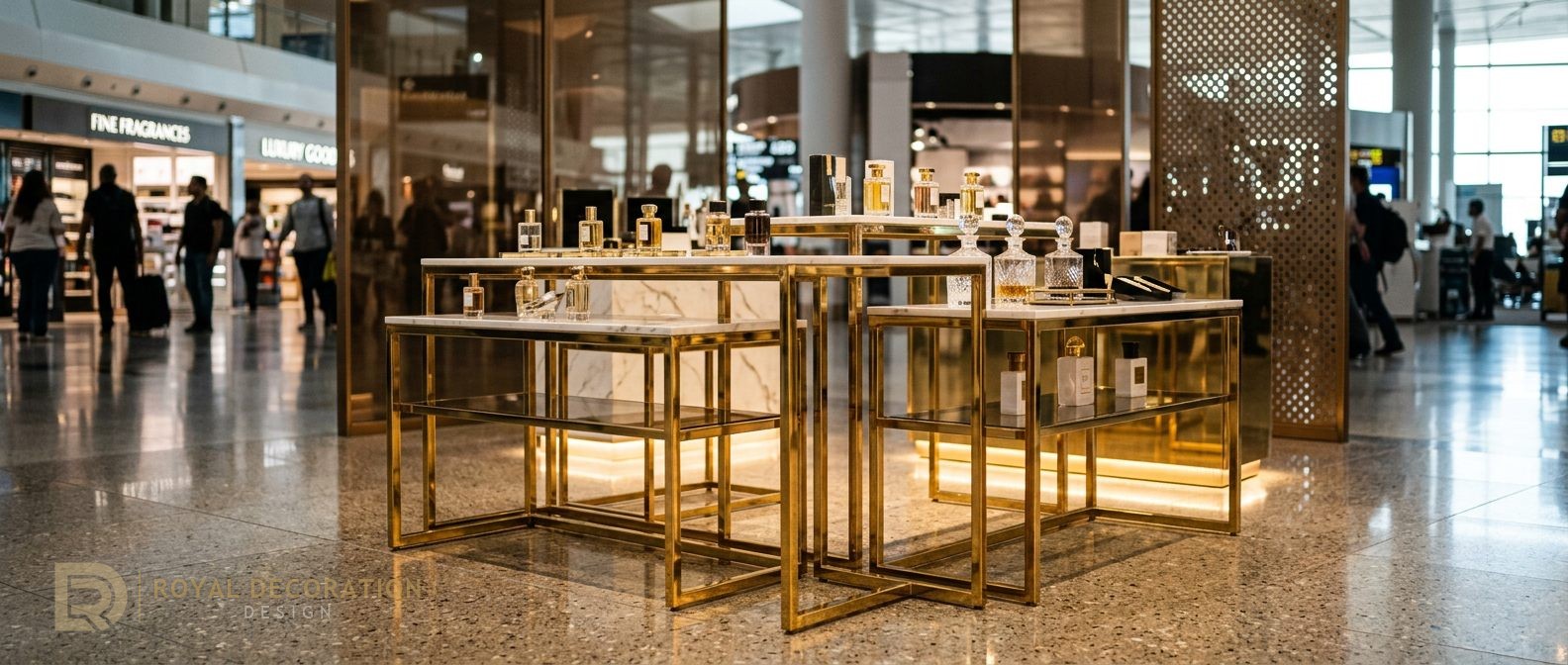 Airport duty-free gold tables