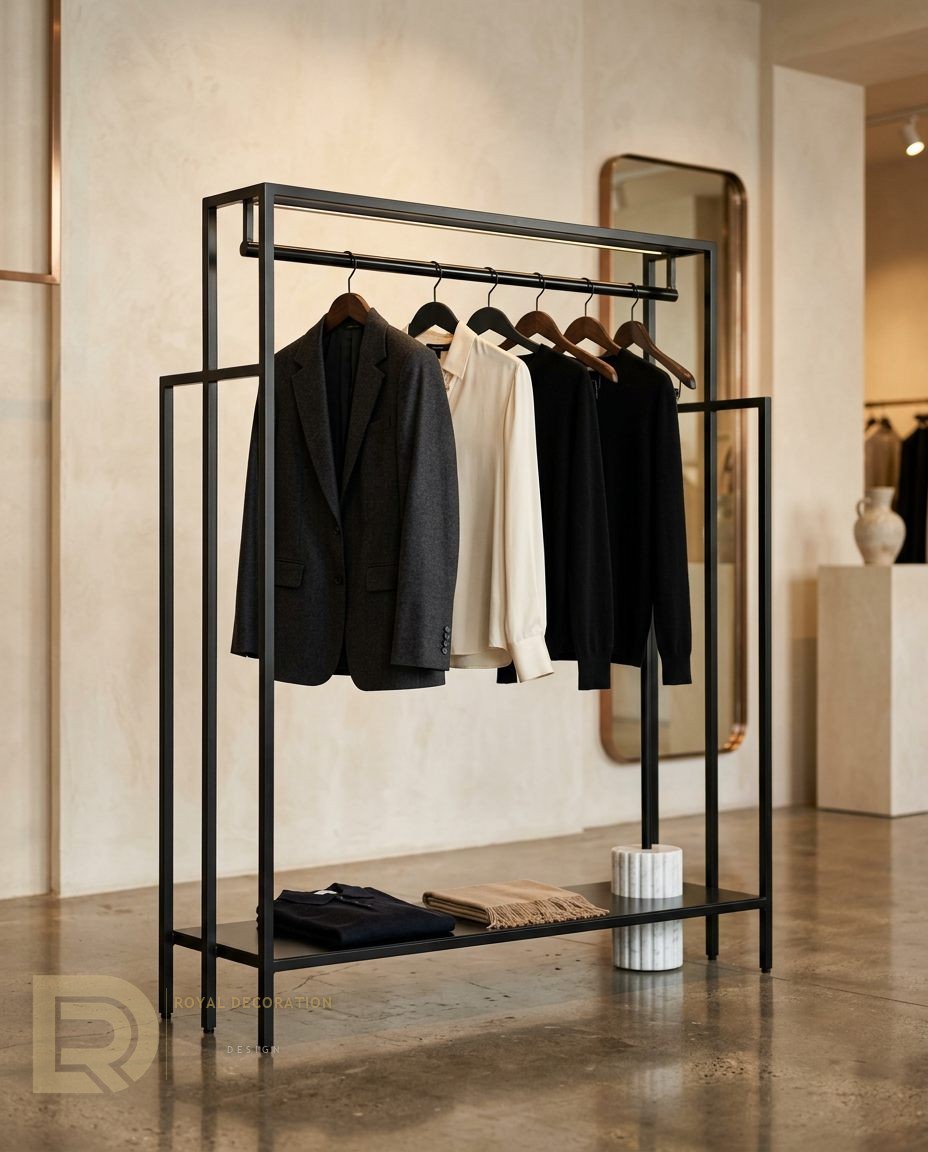 Clothing store black stand