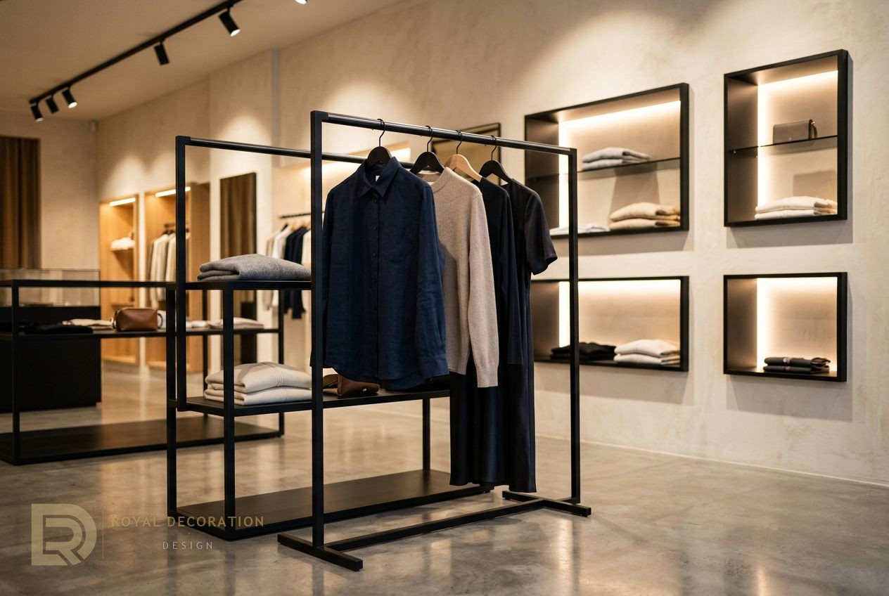Clothing store black frames