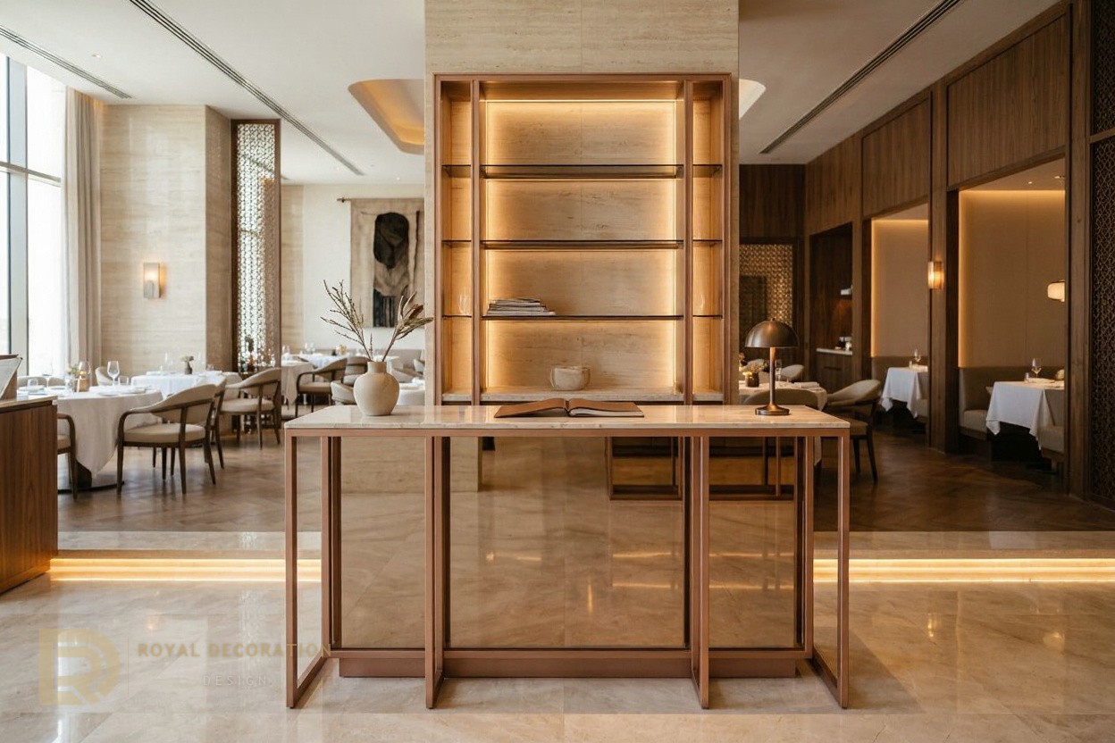 Jeddah restaurant rose gold counter