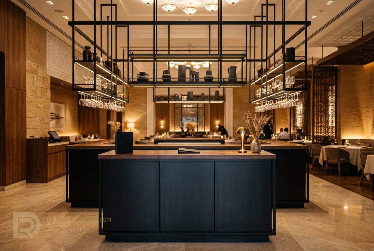 Riyadh restaurant ceiling stands