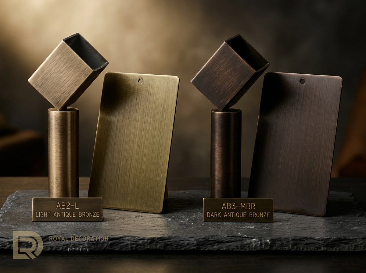 Antique bronze finishes