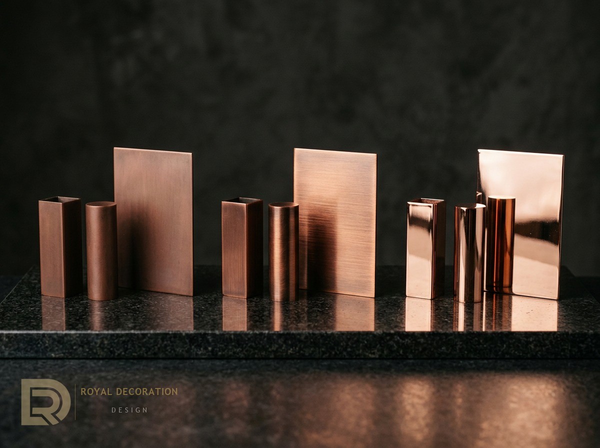 Electroplated copper finishes