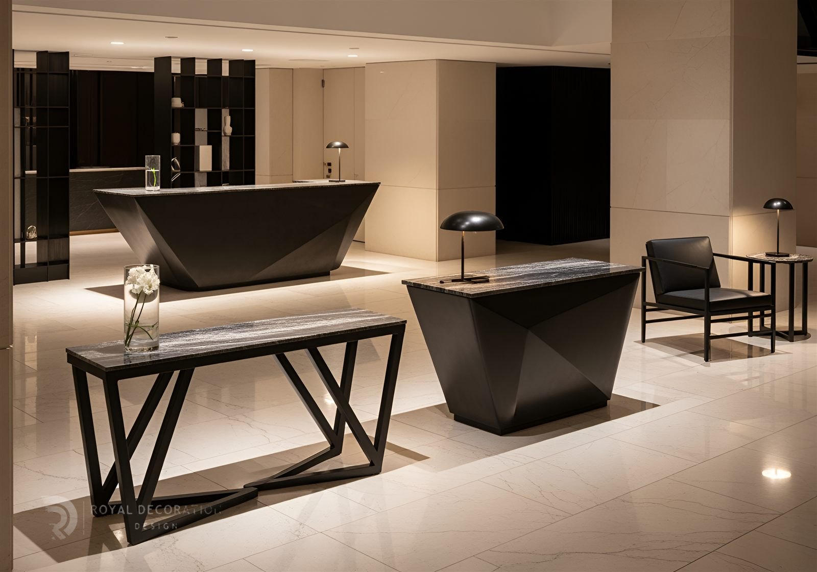 Royal Decoration furniture-black, luxury hotel