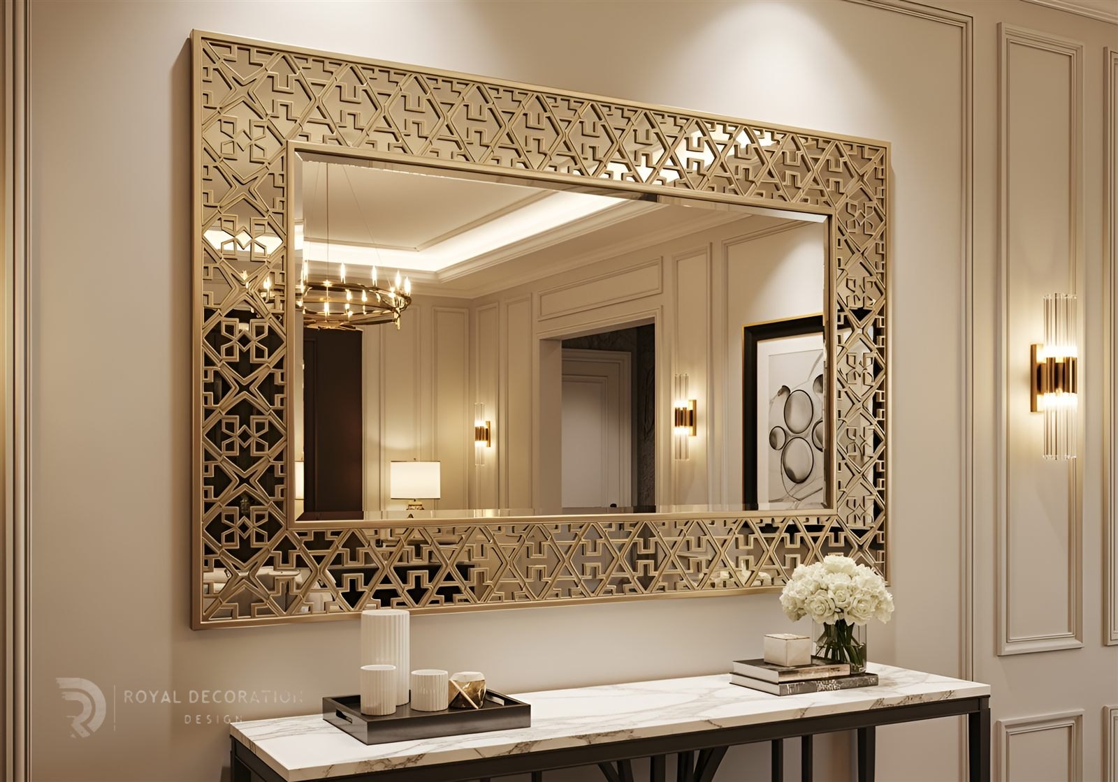 Royal Decoration mirrors-gold, luxury hotel