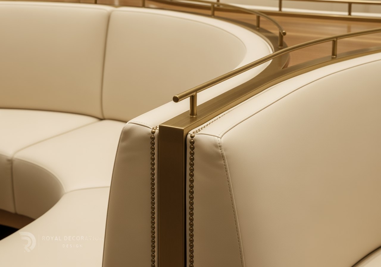 Hospitality — Brass-railed banquette seating