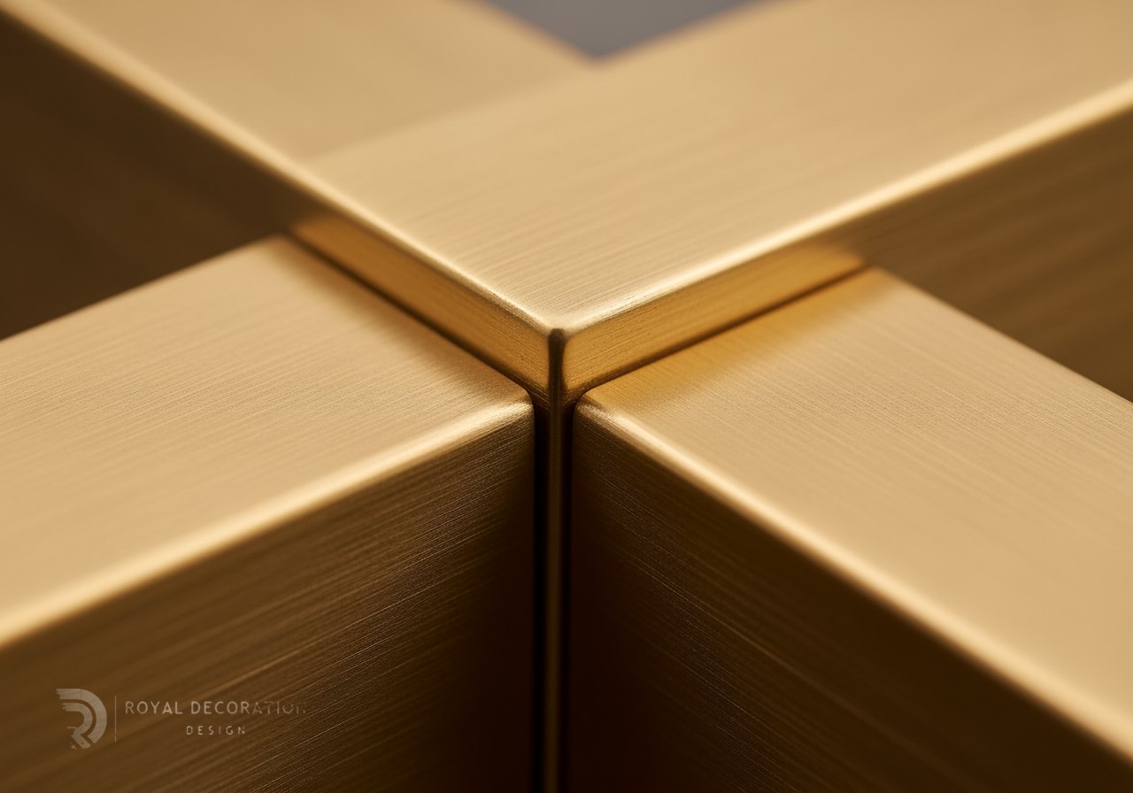 Finish — Brushed brass mitred corner