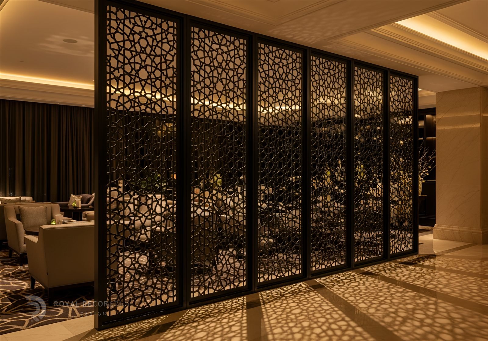 Royal Decoration screens-black, luxury hotel