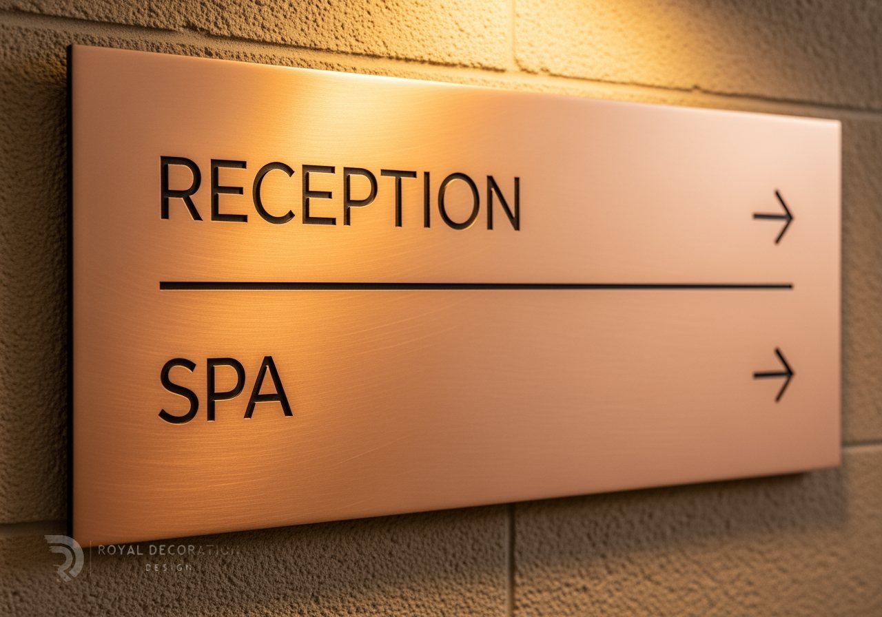 Royal Decoration signage-rose, luxury hotel